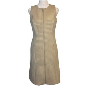 W by Worth tan zip front midi dress size 6